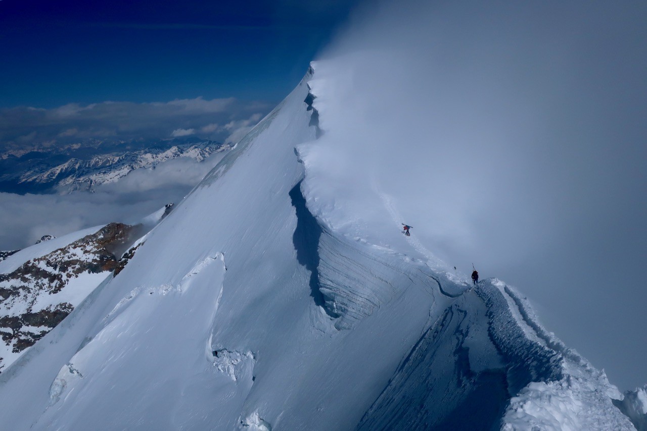 J5 Arête du Palu. Nous sommes seuls dans ce décor himalayien