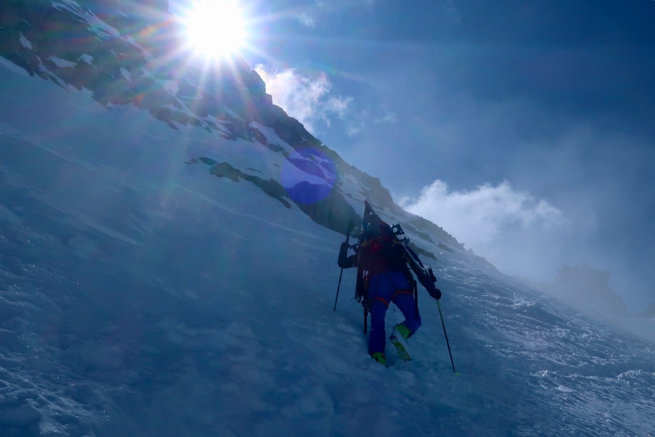 J6 Couloir de sortie vers la Fuorcla Misaun. Rude montée !