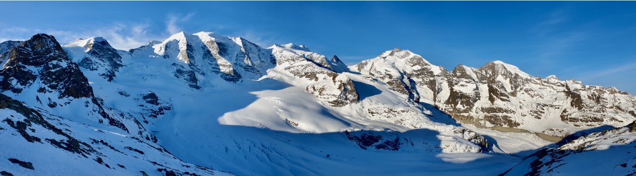 J6 Panoramique sur le Palu et la Bernina depuis Diavolezza
