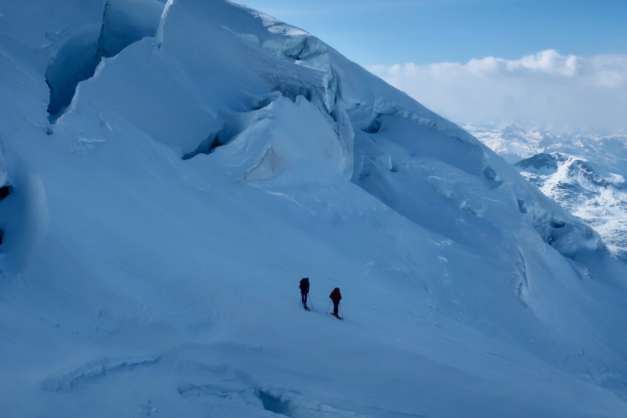 J5 Dans la descente en Face Nord du Palu