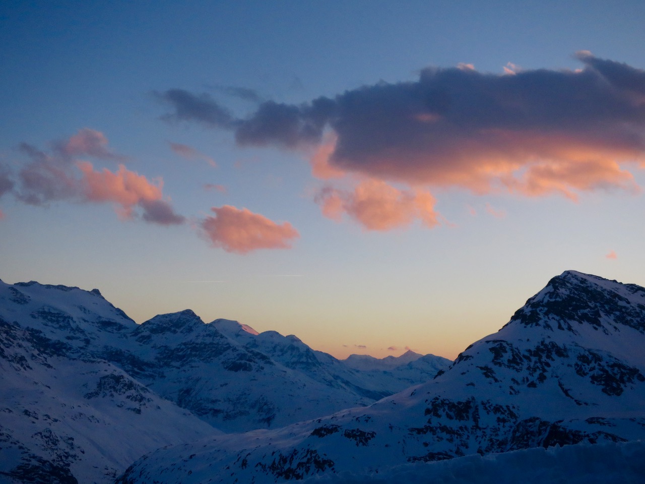 Coucher de soleil sur la vallée de l'Arc