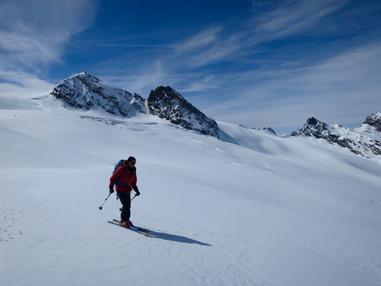 Descente sur le glacier du Ruitor