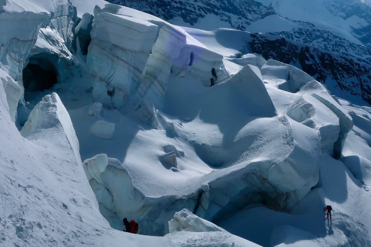 Dans les séracs du glacier Pers