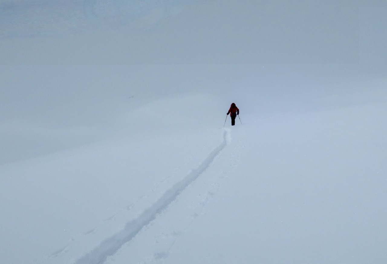 J8 Faire la trace est éprouvant avec une telle quantité de neige !